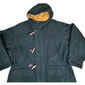 Aberdeen Wool Coat‎ Jacket Men's Size XL Made in The USA Nautical Green Wood